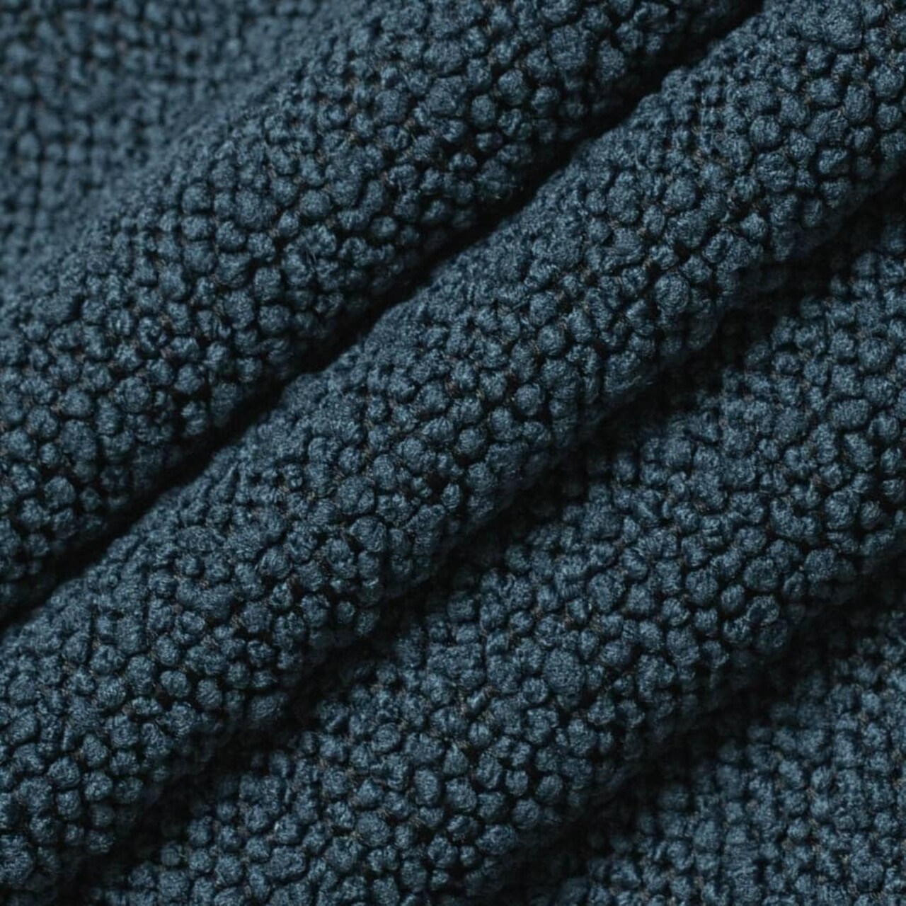 Blue Boucle Textured Upholstery Fabric by The Yard - SKU: Kenley Ink